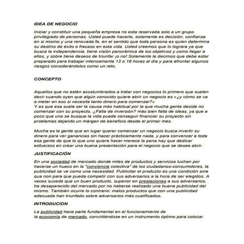 Idea de negocio