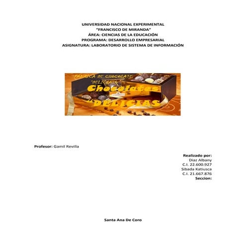 Idea de negocio fabrica de chocolate