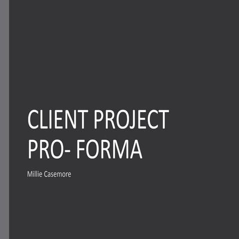Idea Development Pro Forma