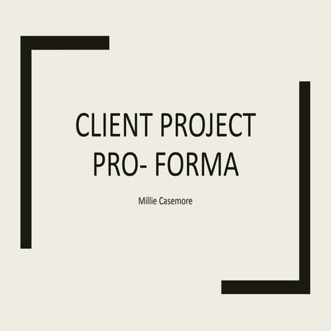 Idea Development Pro Forma