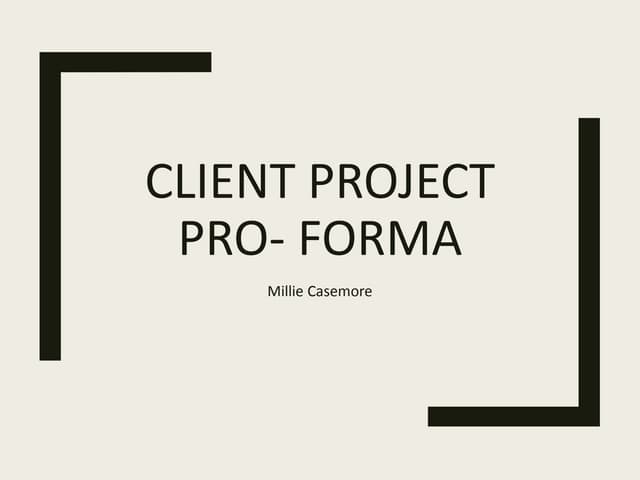 Idea Development Pro Forma