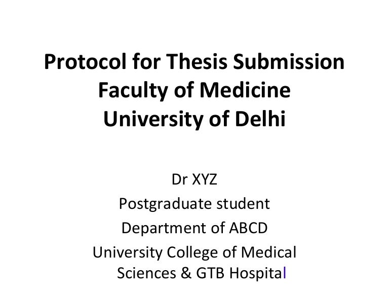How To Write Medical Thesis Protocol