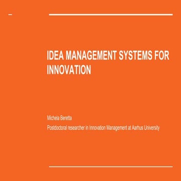 Idea management systems for innovation
