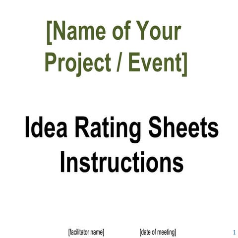 Idea rating sheets - instructions template