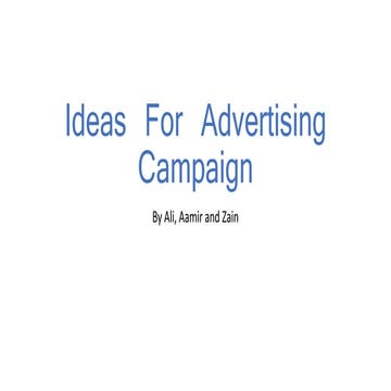 Ideas advertising campaign 