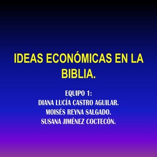Ideas Economicas En La Biblia (Econ...