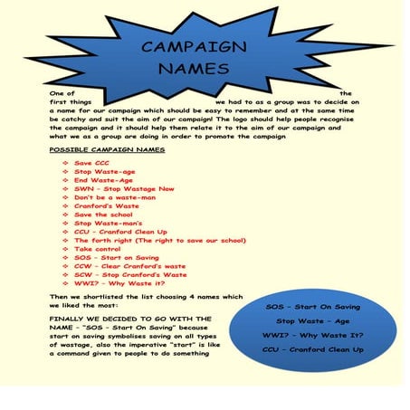 Campaign Name - Ideas | DOCX