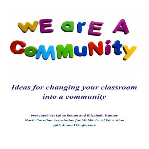 Ideas For Changing Your Classroom Into A Community