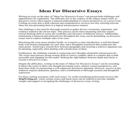 Ideas For Discursive Essays.pdf