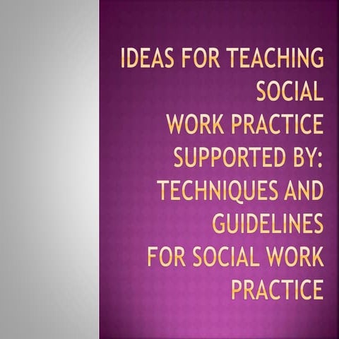 social work; teaching ideas