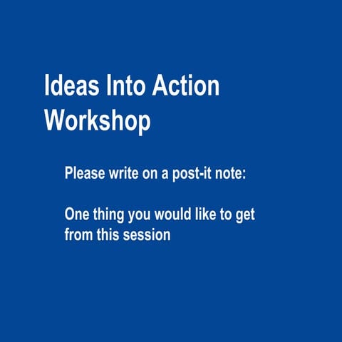 Tools for Change - Ideas into action