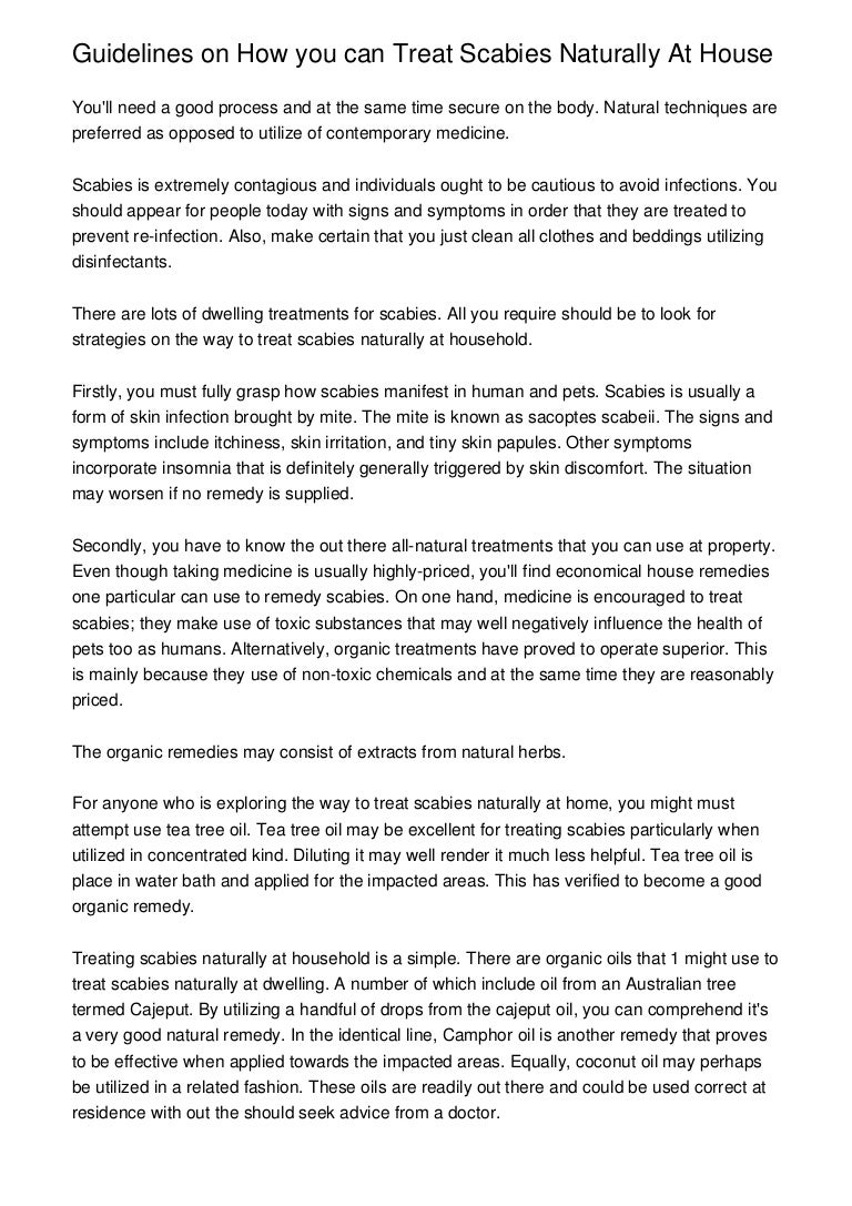 how can you treat scabies at home