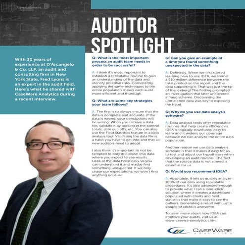 Auditor Spotlight - Fred Lyons
