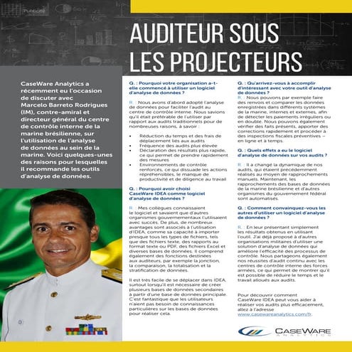 Auditor Sous Les Projecteurs: Marcelo Barreto Rodrigues 