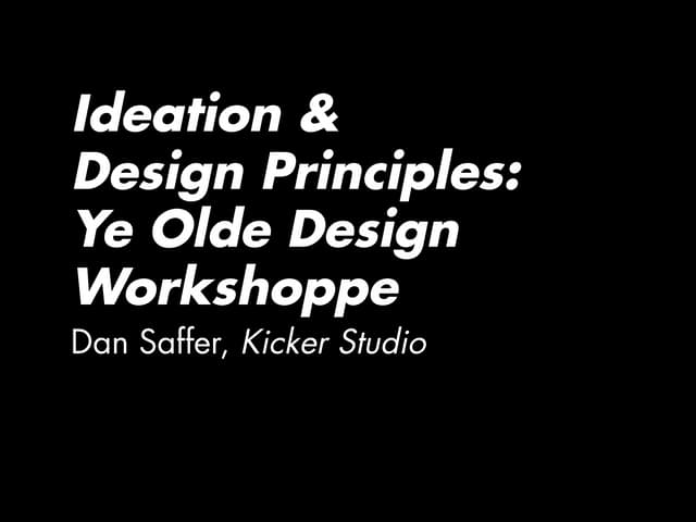 Ideation and Design Principles Workshop