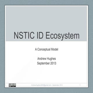 A Conceptual Model for the NSTIC ID...