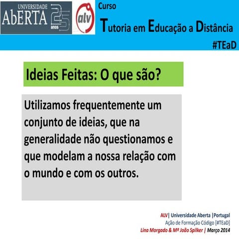 Curso Tutoria - Ideias feitas Tutoria EaD