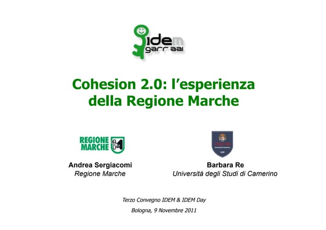 Cohesion 2.0: l'esperienza della Regione Marche