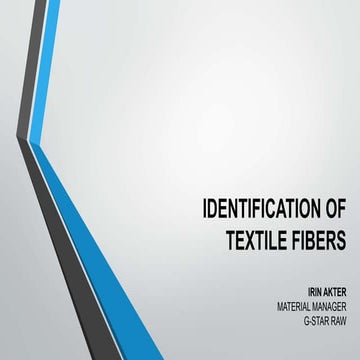 Identication of textile fibers