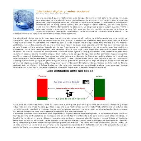Identidad Digital y Redes Sociales