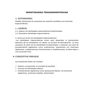 Identidades trigonometricas