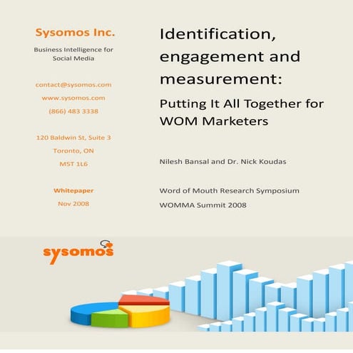 Identifcation Engagement and Measurement - Putting it all together for Word of Mouth Marketers