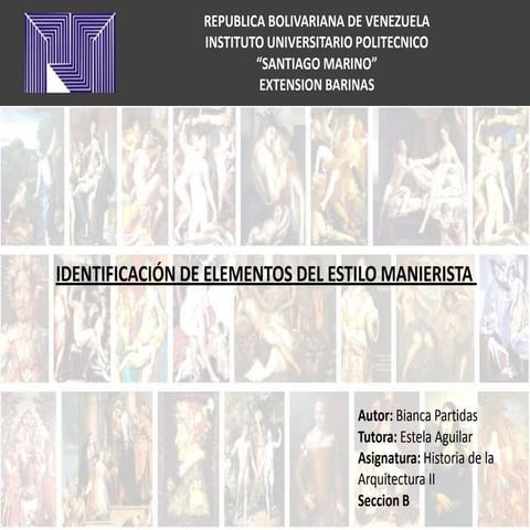 Identificación de elementos del estilo manierista