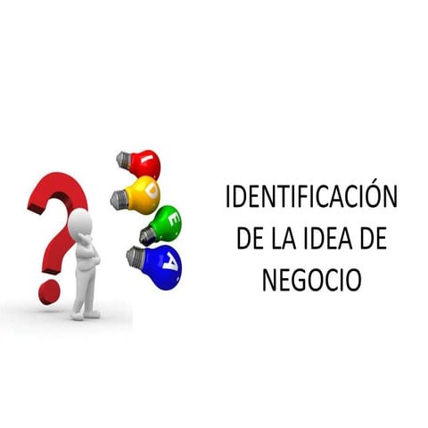 IDENTIFICACION DE LA IDEA DE NEGOCIO