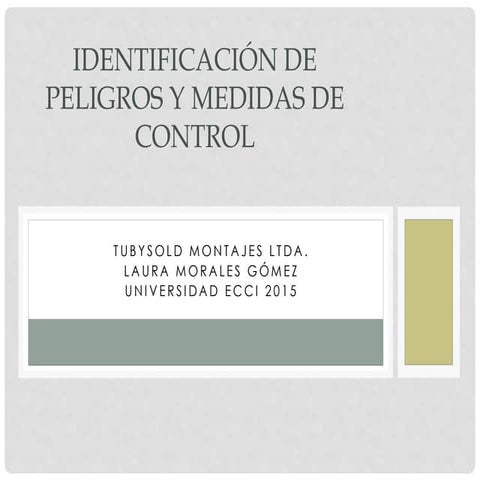 Identificación de peligros y medidas de control