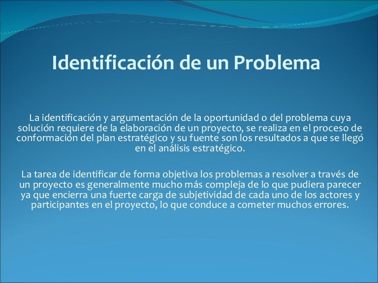 Identificación de un problema