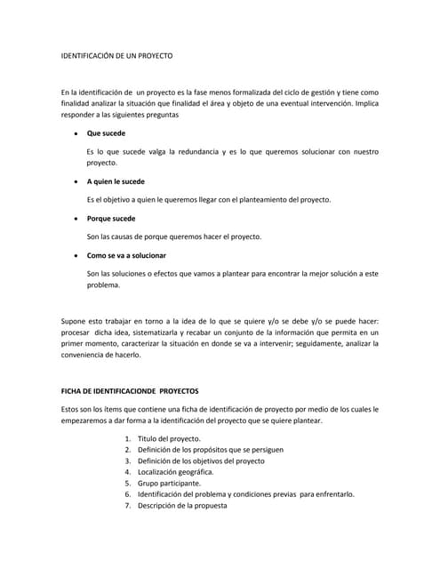Estructura de perfil del proyecto | PDF