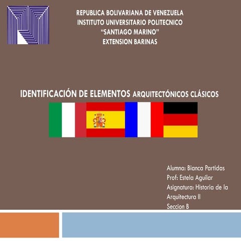 Identificación de elementos arquitectónicos Clásicos 