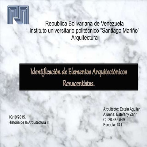 Identificacion de elementos arquitectonicos renacentistas 