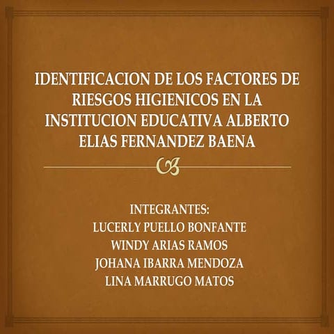 Identificacion de los factores de riesgos higienicos
