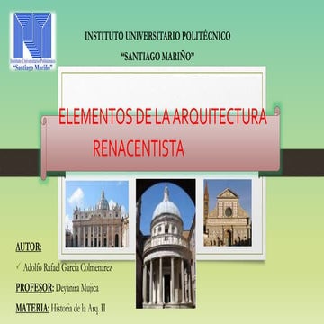 Identificacion de Elementos Arquitectonicos del Renacimiento Europeo