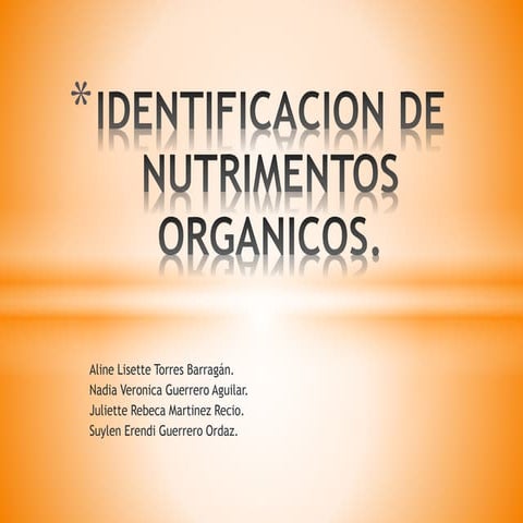 Identificacion de nutrimentos organicos