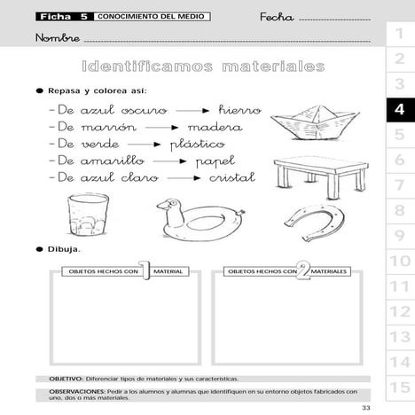 Identificamos materiales