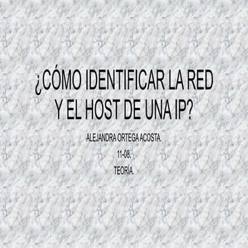 Identificar la red y el host