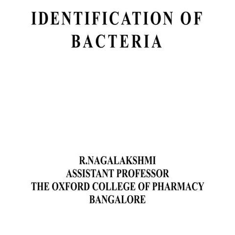 Identification of bacteria by staining methods