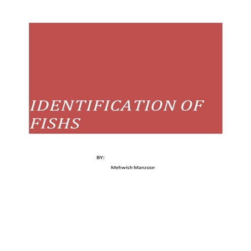 Identification of fishes