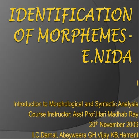 Identification Of Morphemes