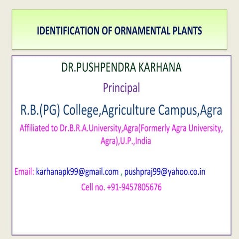 Identification of ornamentals