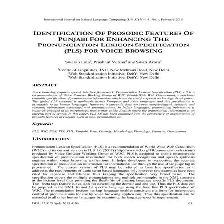 Identification of prosodic features of punjabi for enhancing the pronunciatio...