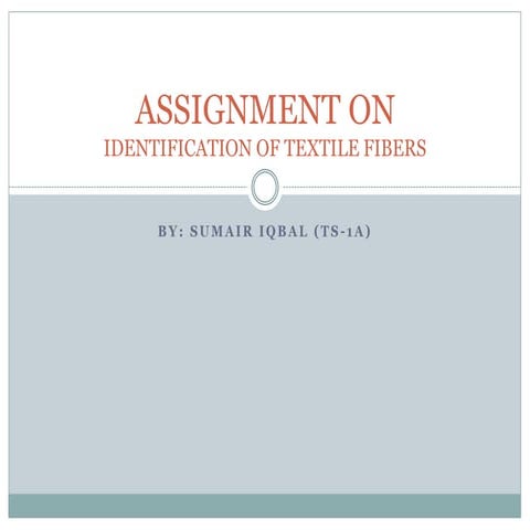 Identification of textile fibers