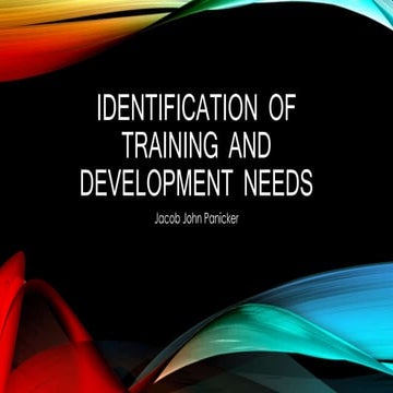 Identification of training and development needs