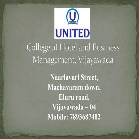 United College of Hotel Management Identification &amp; usage of chemicals by...