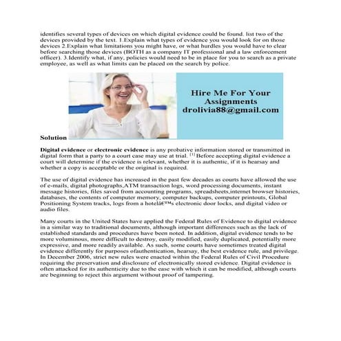 identifies several types of devices on which digital evidence could be (2).docx