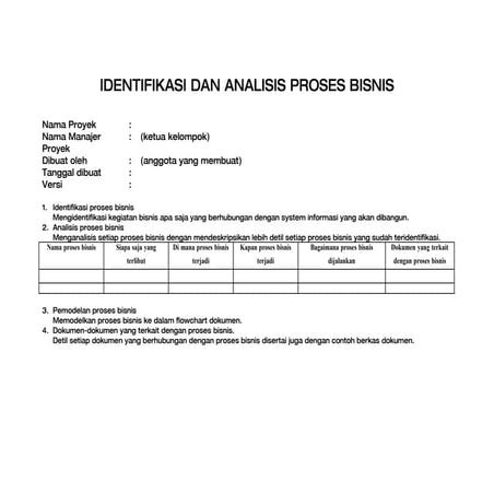 Identifikasi Dan Analisis Proses Bisnis
