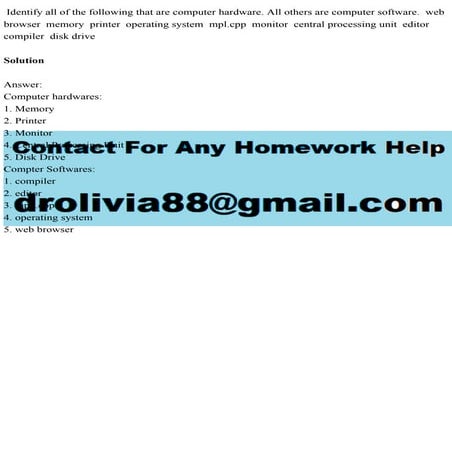 Identify all of the following that are computer hardware. All others .pdf