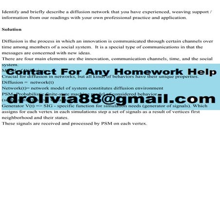 Identify and briefly describe a diffusion network that you have expe.pdf